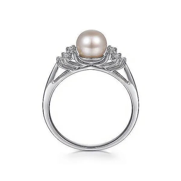 14K Freshwater Pearl Fashion Ring w/Diamonds by Gabriel Image 2 Goldmart Jewelers Redding, CA