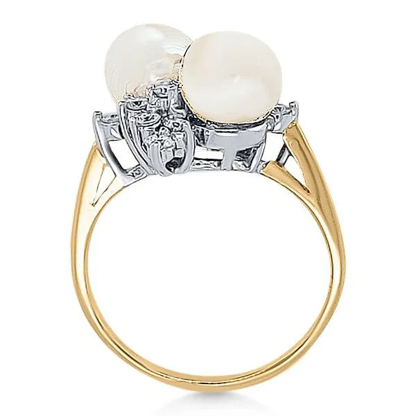 14K Freshwater Pearls & Diamonds Ring - Estate Image 2 Goldmart Jewelers Redding, CA