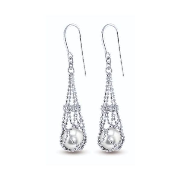 SS Freshwater Pearl Lace Dangle Earrings by Imperial Goldmart Jewelers Redding, CA