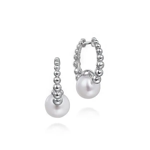 SS Pearl Bujukan Huggie Earrings by Gabriel & Co. Goldmart Jewelers Redding, CA