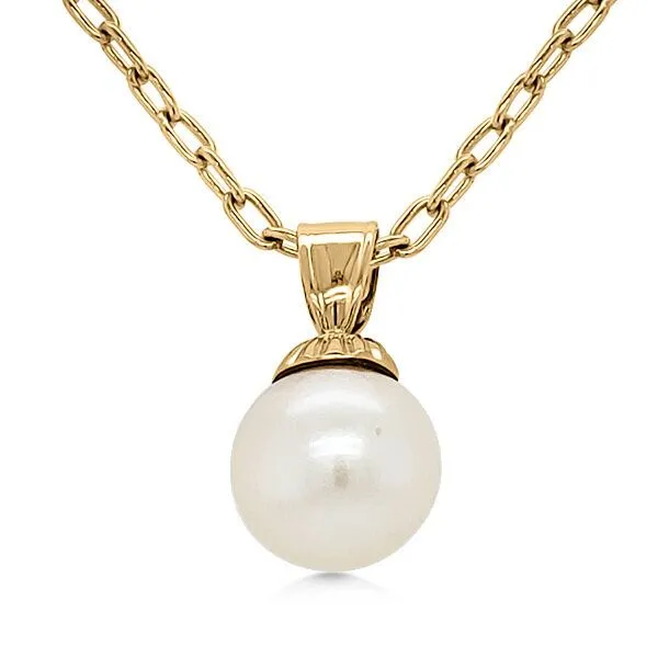 14K Mid-century Modern Freshwater Pearl Pendant - Estate Goldmart Jewelers Redding, CA