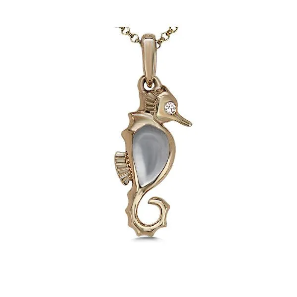 14K 18” Seahorse Pendant w/Mother of Pearl by Kabana Goldmart Jewelers Redding, CA