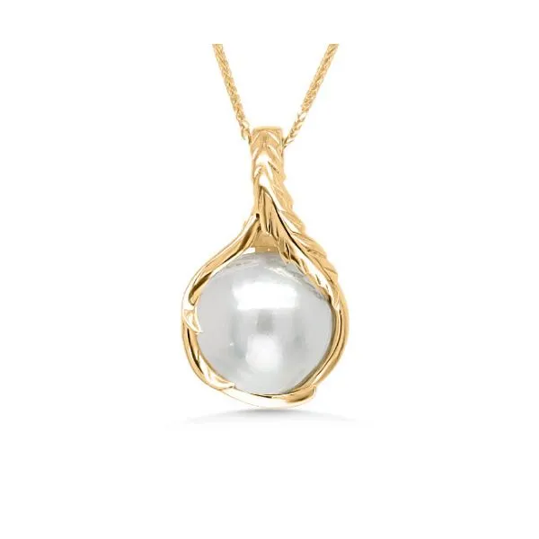 14K Mabe' Pearl Bar Pendant - Estate Goldmart Jewelers Redding, CA