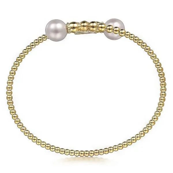 14K 6.25” Pearl Bujukan Bangle Bracelet by Gabriel Image 2 Goldmart Jewelers Redding, CA