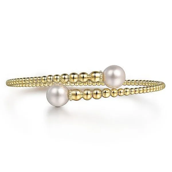 14K 6.25” Pearl Bujukan Bangle Bracelet by Gabriel Goldmart Jewelers Redding, CA