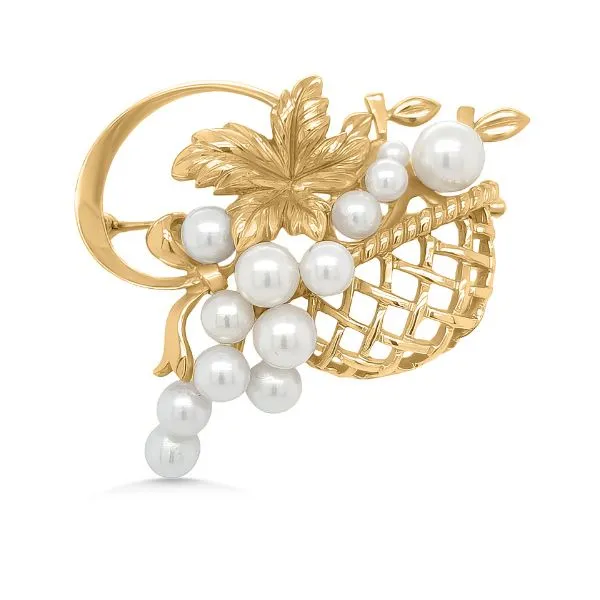14K Mikimoto Akoya Pearls Pin - Estate Goldmart Jewelers Redding, CA