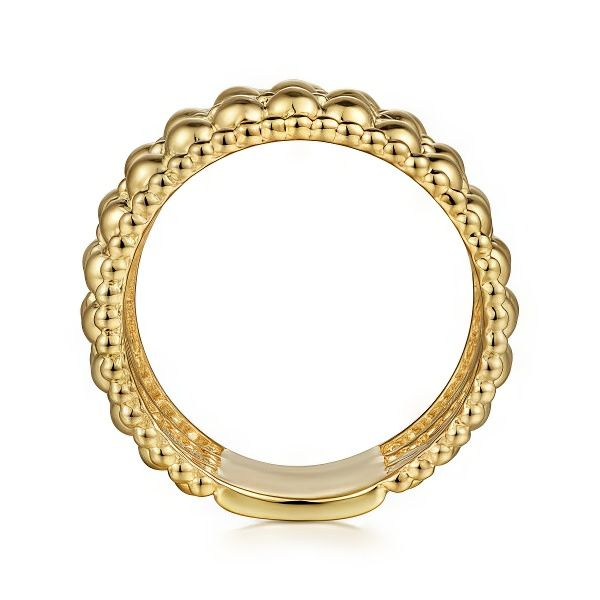 14K Bujukan Beaded Wide Band Ring by Gabriel & Co. Image 2 Goldmart Jewelers Redding, CA