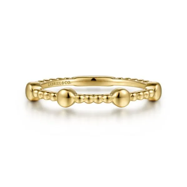 14K Bujukan Ball Station Ring by Gabriel & Co. Goldmart Jewelers Redding, CA