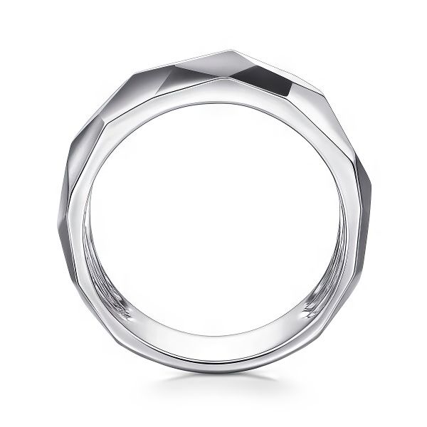 Sterling Silver Faceted Band by Gabriel & Co. Image 2 Goldmart Jewelers Redding, CA