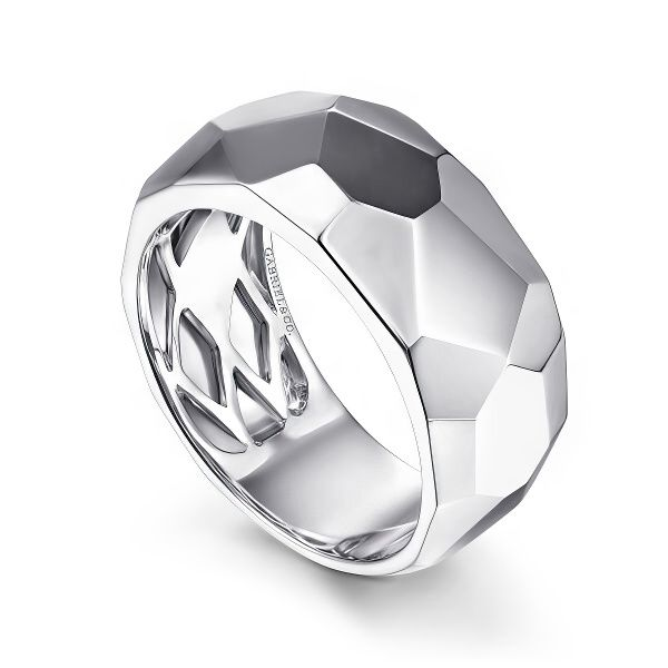 Sterling Silver Faceted Band by Gabriel & Co. Image 3 Goldmart Jewelers Redding, CA