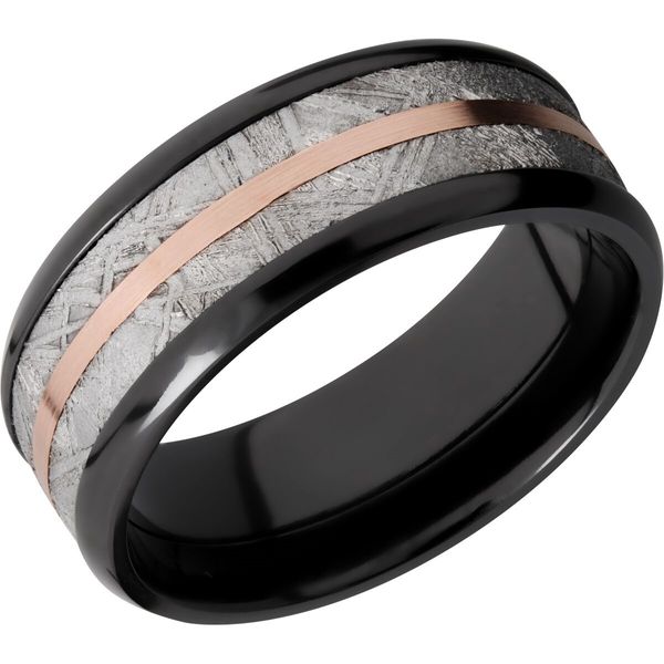 14K Satin, Rose Meteorite, Polish Band by Lashbrook Goldmart Jewelers Redding, CA