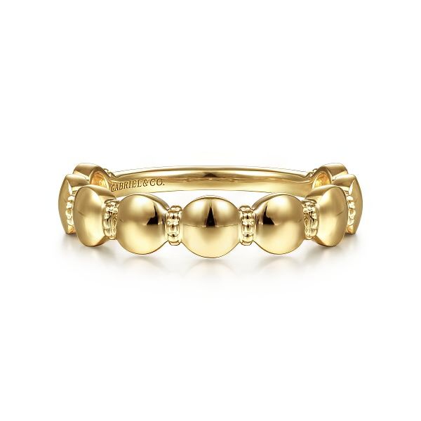 14K Round Station stackable Ring by Gabriel & Co. Goldmart Jewelers Redding, CA
