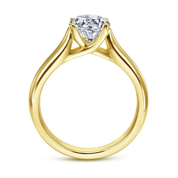 Refined, 14K Solitaire Engagement Ring by Gabriel Image 2 Goldmart Jewelers Redding, CA