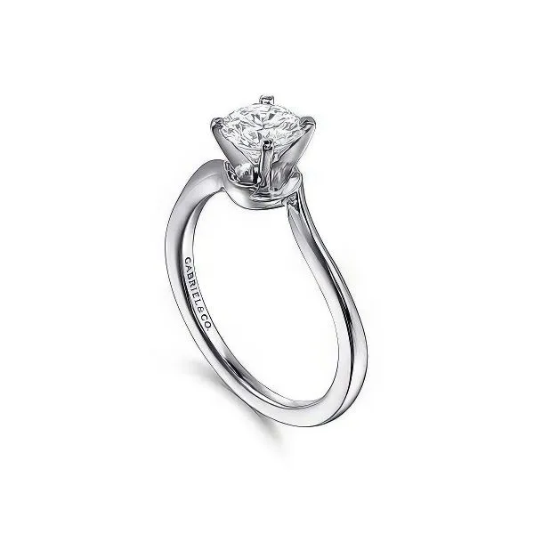 14K Solitaire Engagement Ring by Gabriel & Co. Image 3 Goldmart Jewelers Redding, CA