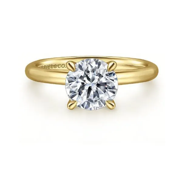 14K Solitaire Semi-mount Engagement Ring by Gabriel Goldmart Jewelers Redding, CA