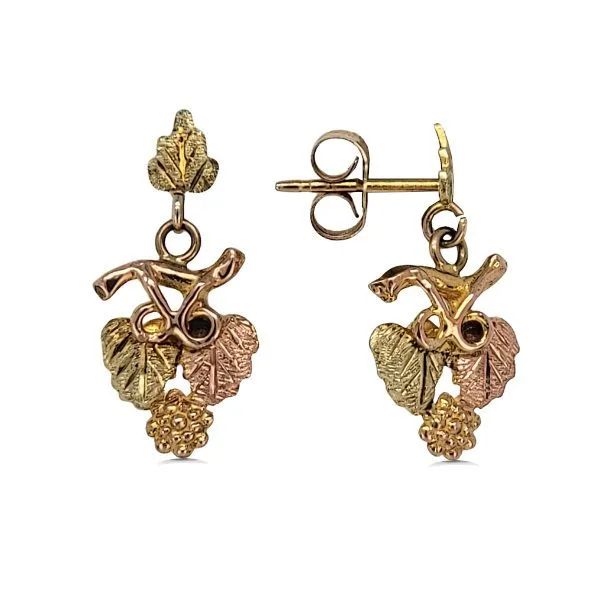 10K Mid-Century Modern Black Hills Gold Earrings - Estate Goldmart Jewelers Redding, CA