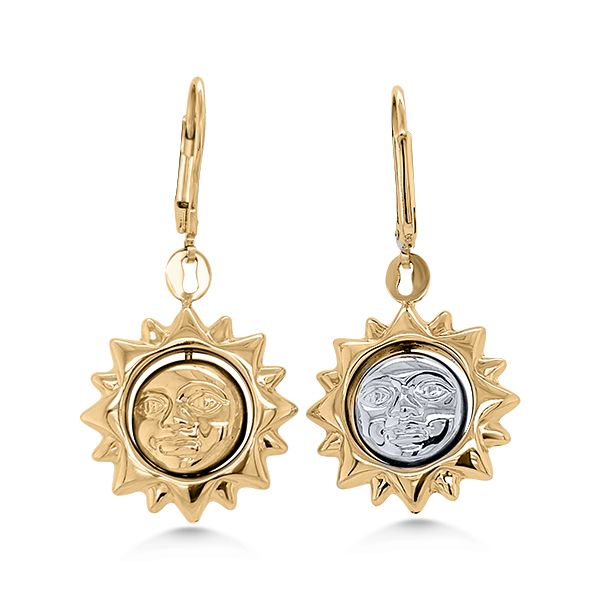 14K Sun Dangle Earrings (Estate) Goldmart Jewelers Redding, CA