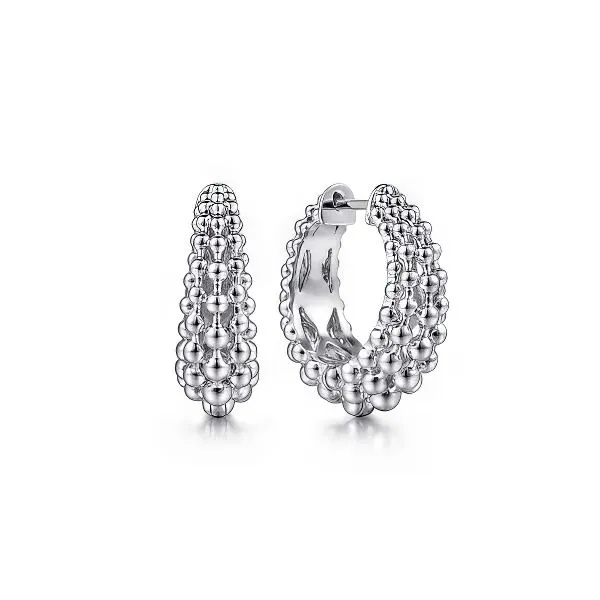 Sterling Silver Bujukan Classic Hoop Earrings by Gabriel. Goldmart Jewelers Redding, CA