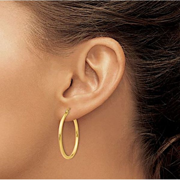 14K Lightweight Tube Earrings – Goldmart Signature Image 3 Goldmart Jewelers Redding, CA