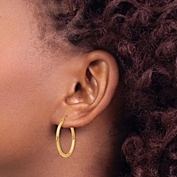 14K Lightweight Tube Earrings – Goldmart Signature Image 3 Goldmart Jewelers Redding, CA