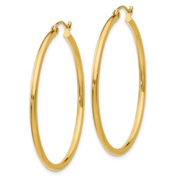 14K Lightweight Tube Earrings – Goldmart Signaturen Image 2 Goldmart Jewelers Redding, CA