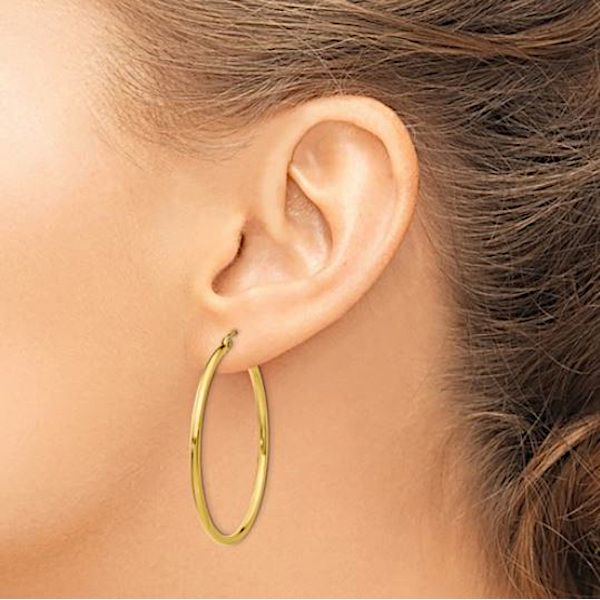14K Lightweight Tube Earrings – Goldmart Signaturen Image 3 Goldmart Jewelers Redding, CA