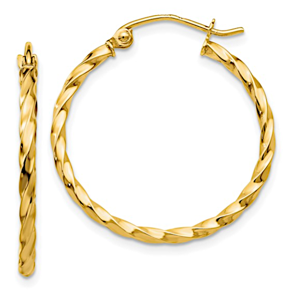 14K Twisted Hoop Earring - Goldmart Signature Collection Goldmart Jewelers Redding, CA