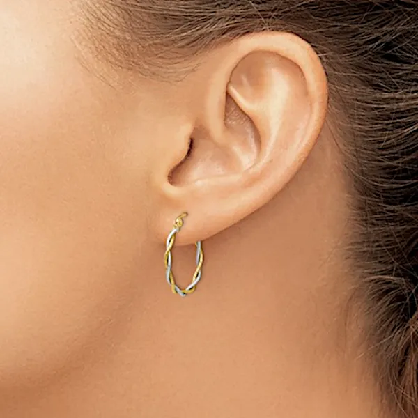 14K Twisted Hoop Earring - Goldmart Signature Collection Image 2 Goldmart Jewelers Redding, CA