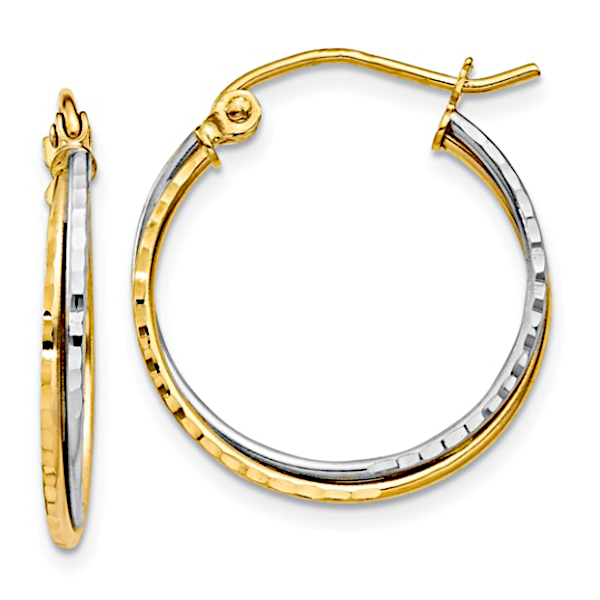 14K Diamond Cut Twisted Hoop Earrings - GM Signature Goldmart Jewelers Redding, CA