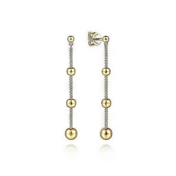 14K Ball & Chain Drop Earrings by Gabriel Goldmart Jewelers Redding, CA