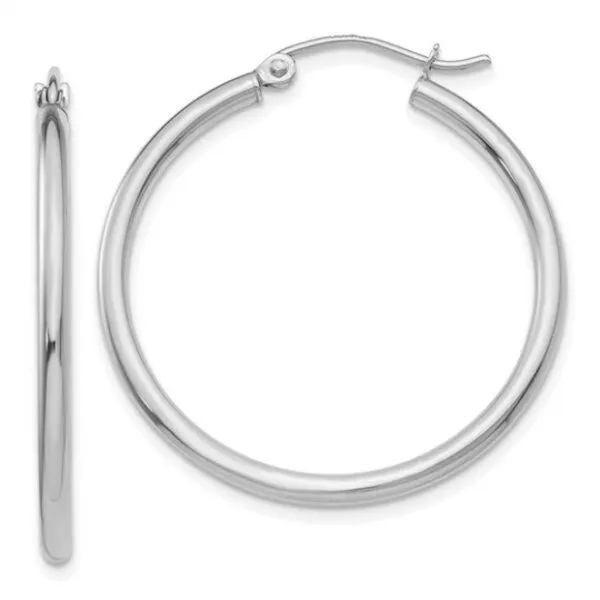 14K Medium Tube Hoop Earrings – Goldmart Signature Goldmart Jewelers Redding, CA
