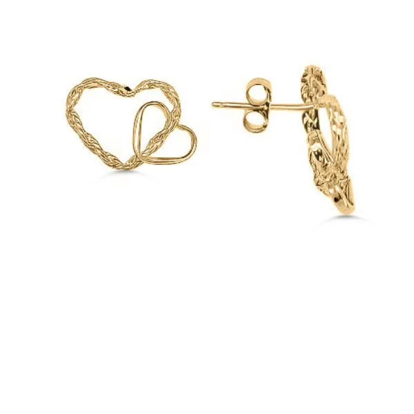 14K Intertwined Hearts Earrings - Estate Goldmart Jewelers Redding, CA