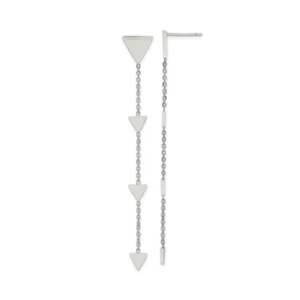 SS Polished Triangles Post Dangle Earrings – GM Goldmart Jewelers Redding, CA