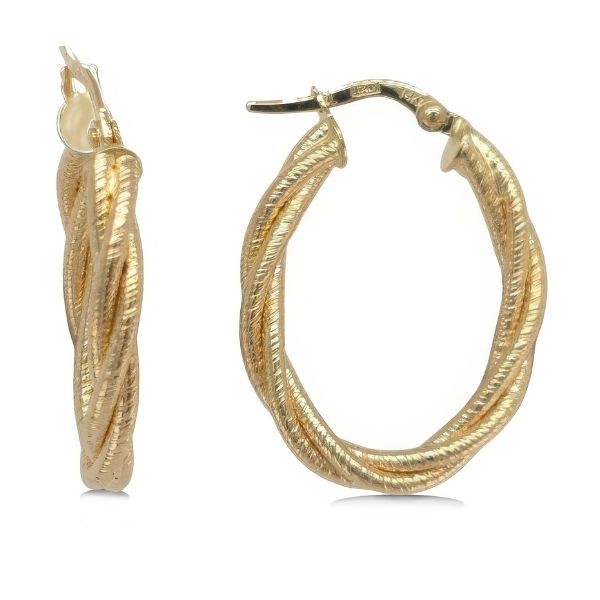 14K Twisted Hoop Earrings by GM Estate Goldmart Jewelers Redding, CA