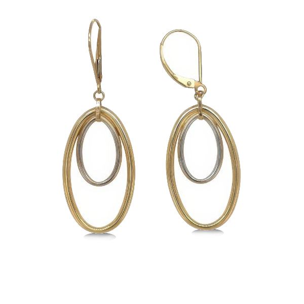 14K Two-Tone Double Hoop Earrings Goldmart Jewelers Redding, CA