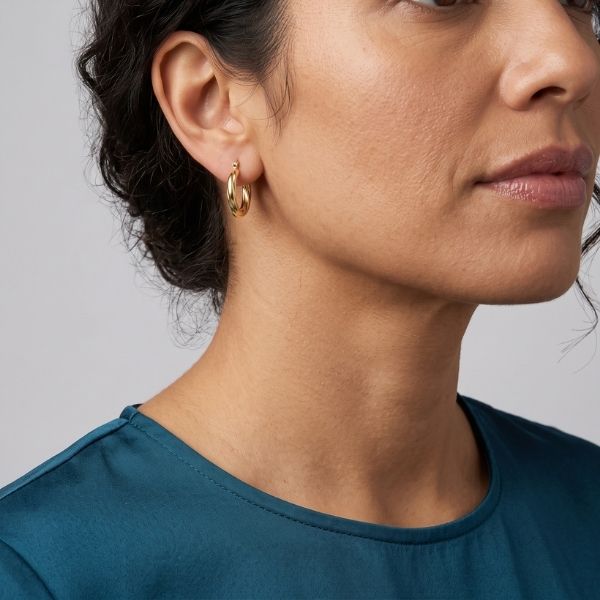 14K Yellow Gold Estate Huggie Earrings Image 2 Goldmart Jewelers Redding, CA