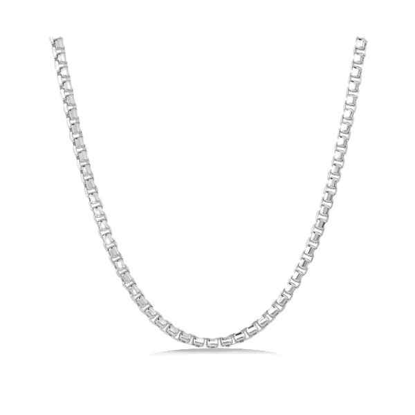 18K 22” Retro Diamond Cut Box Chain - Estate Image 2 Goldmart Jewelers Redding, CA