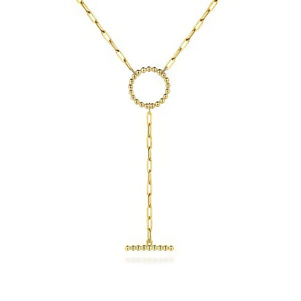 14K 17” Bujukan Circle & Bar Necklace by Gabriel Goldmart Jewelers Redding, CA