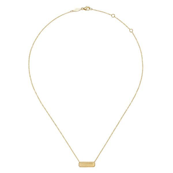 14K ID Pendant Necklace w/Twisted Rope Frame by Gabriel. Image 3 Goldmart Jewelers Redding, CA