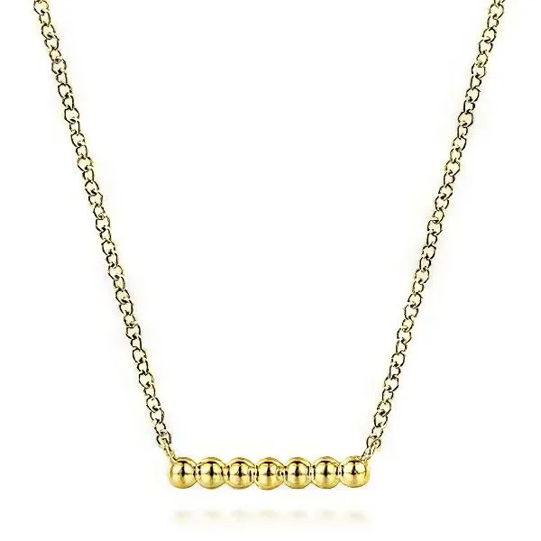 14K 17.5” Bujukan Beaded Bar Necklace by Gabriel Goldmart Jewelers Redding, CA