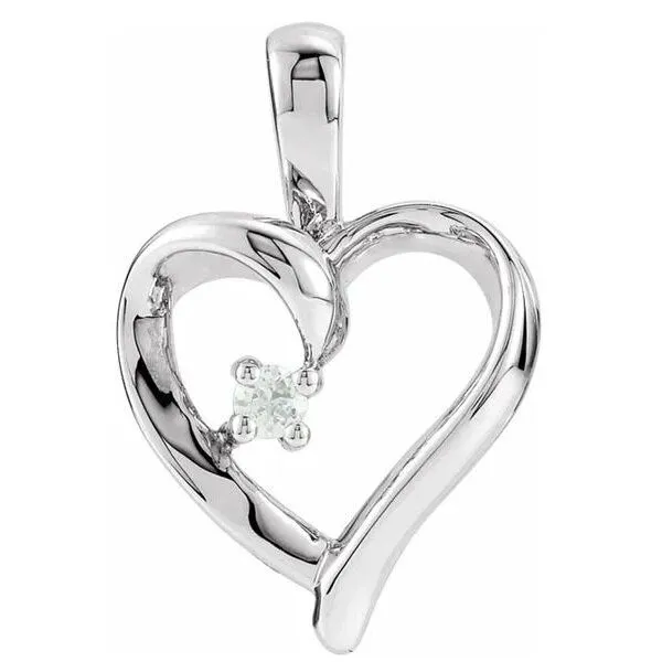14K Heart Pendant w/Diamond – Goldmart Signature Goldmart Jewelers Redding, CA