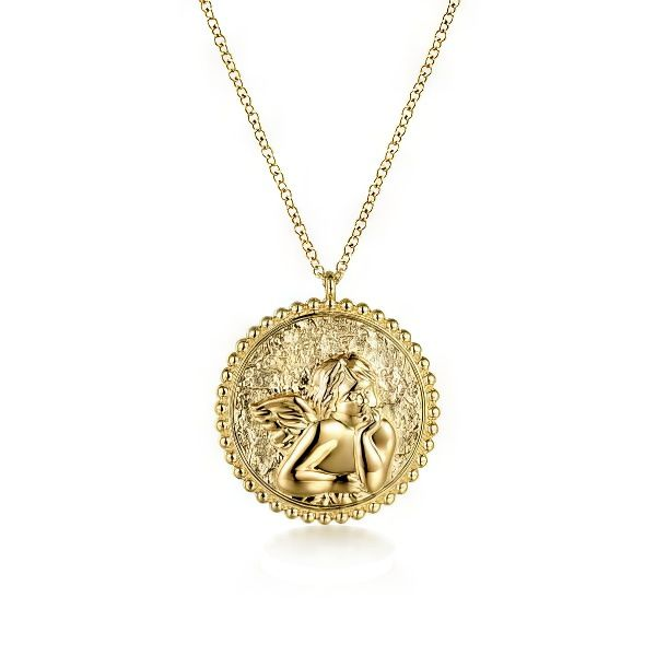 14K 17.5” Angel Bujukan Pendant by Gabriel & Co. Goldmart Jewelers Redding, CA