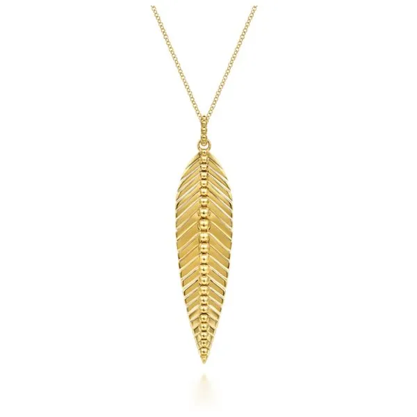 14K Bujukan Leaf Pendant by Gabriel & Co. Goldmart Jewelers Redding, CA