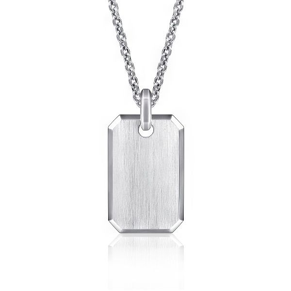Sterling Silver Dog Tag Pendant by Gabriel & Co. Goldmart Jewelers Redding, CA