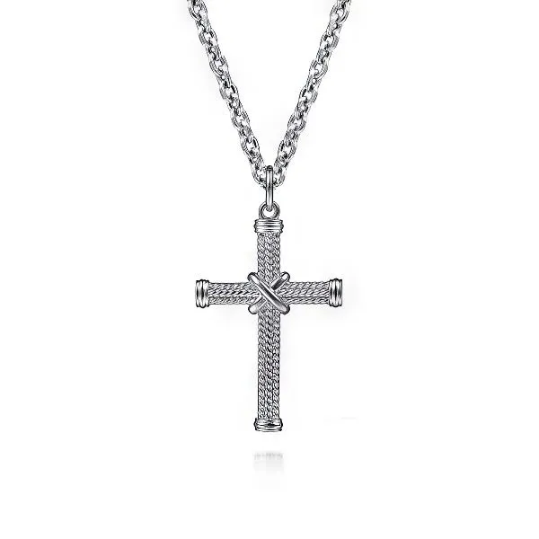 Twisted Rope “X” Center Cross Pendant by Gabriel Goldmart Jewelers Redding, CA