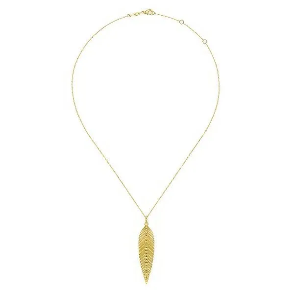 14K Bujukan Leaf Pendant by Gabriel & Co. Image 3 Goldmart Jewelers Redding, CA