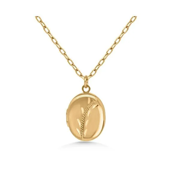14K Etched Locket Pendant - Estate Goldmart Jewelers Redding, CA