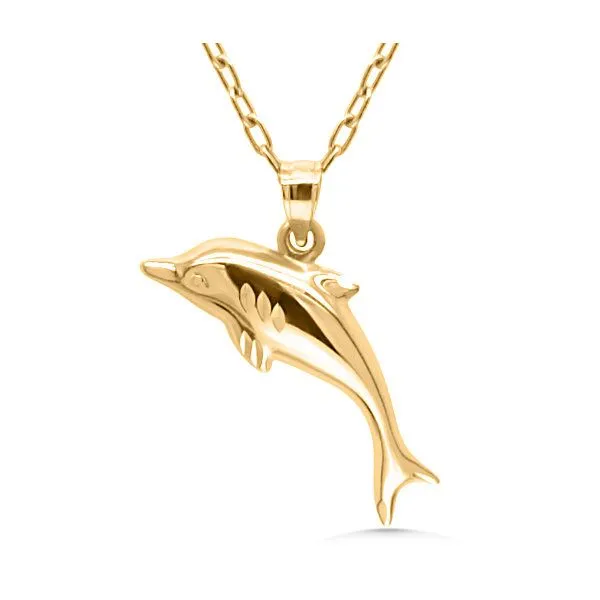14K Dolphin Pendant - Estate Goldmart Jewelers Redding, CA