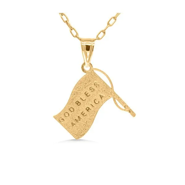14K Flag Pendant Image 2 Goldmart Jewelers Redding, CA