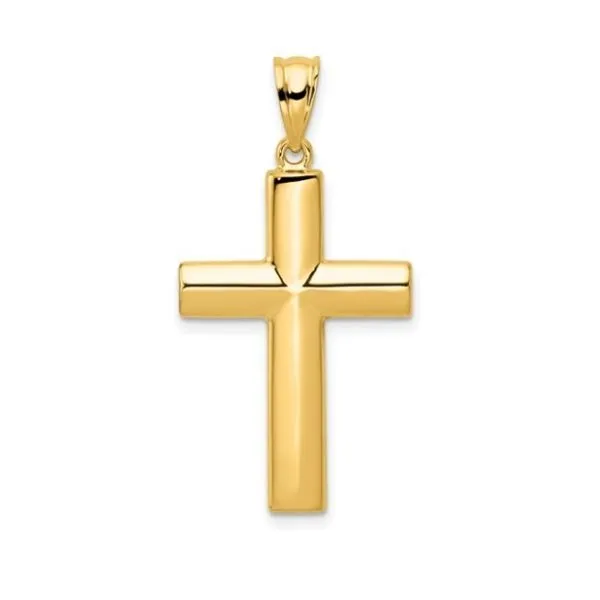 14K Yellow Hollow Cross Pendent - GM Signature Goldmart Jewelers Redding, CA